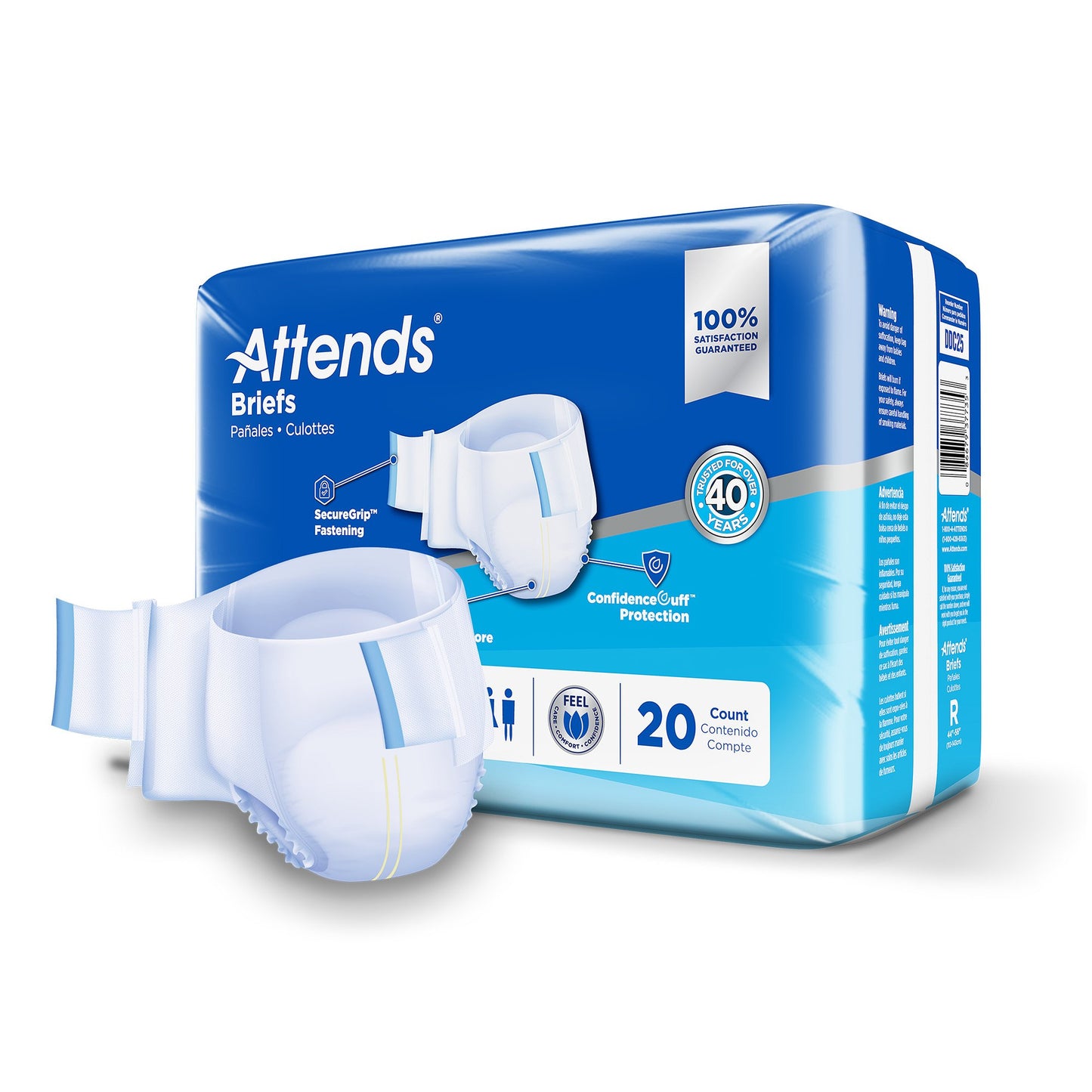 Attends® Advanced Unisex Adult Incontinence Brief Regular Disposable Heavy Absorbency (950224_CS)