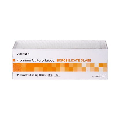 McKesson Test Tube Plain 10 mL Without Closure Glass Tube (1082087_CS)