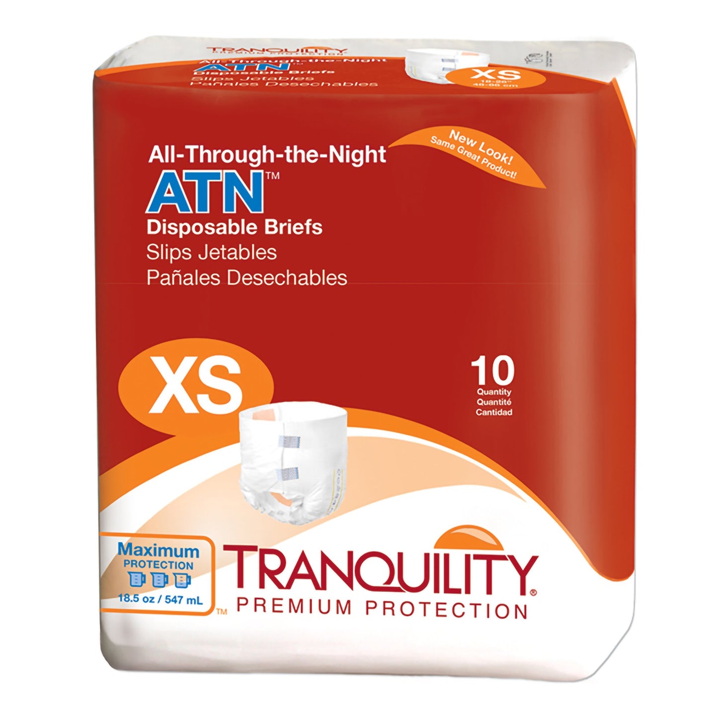 Tranquility® ATN Unisex Adult Incontinence Brief X-Small Disposable Heavy Absorbency (445129_PK)