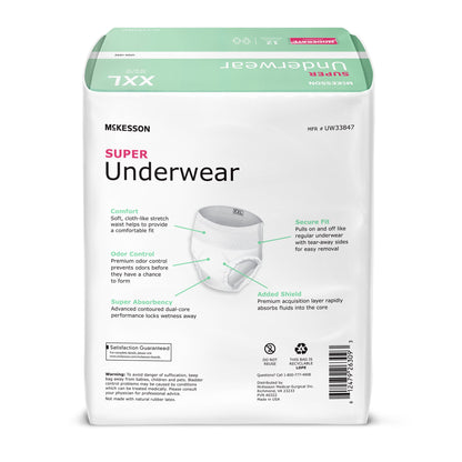 McKesson Unisex Adult Absorbent Underwear Pull On with Tear Away Seams 2X-Large Disposable Moderate Absorbency (1222511_CS)