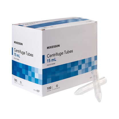 McKesson Brand Centrifuge Tube Plain 15 mL Without Closure Polystyrene Tube (877110_CS)