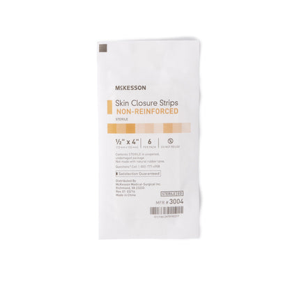 McKesson Skin Closure Strip 1/2 X 4 Inch Nonwoven Material Flexible Strip Tan (876303_PK)