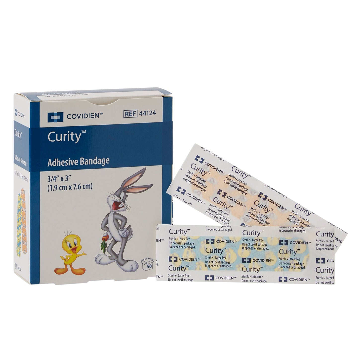 Curity™ Adhesive Strip 3/4 X 3 Inch Plastic Rectangle Kid Design (Assorted Looney Tunes) Sterile (867805_BX)