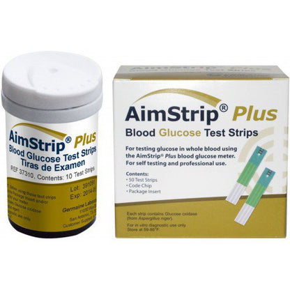 AimStrip® Plus Blood Glucose Test Strips 50 Strips per Pack (1029175_BX)