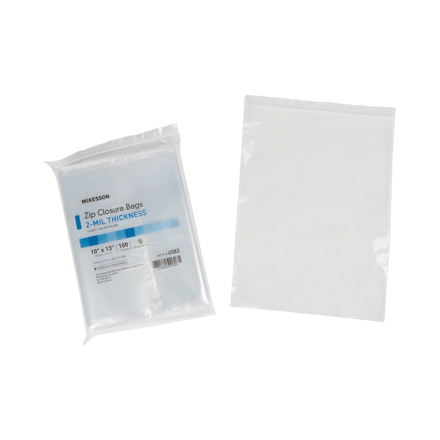 McKesson Reclosable Bag 10 X 13 Inch Polyethylene Clear Zipper Closure (864520_CS)