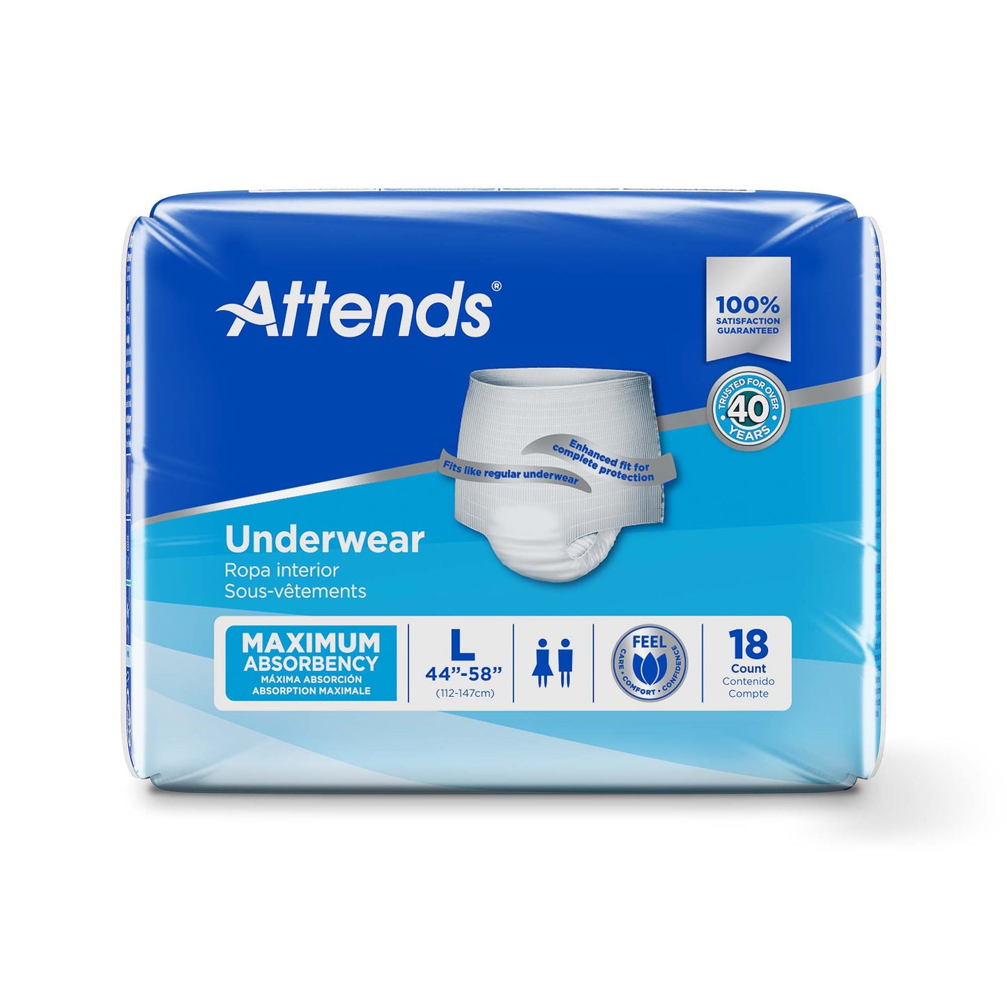 Attends® Unisex Adult Absorbent Underwear Pull On with Tear Away Seams Large Disposable Heavy Absorbency (522094_CS)