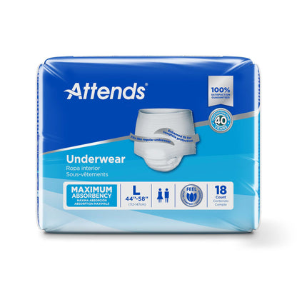 Attends® Unisex Adult Absorbent Underwear Pull On with Tear Away Seams Large Disposable Heavy Absorbency (522094_CS)