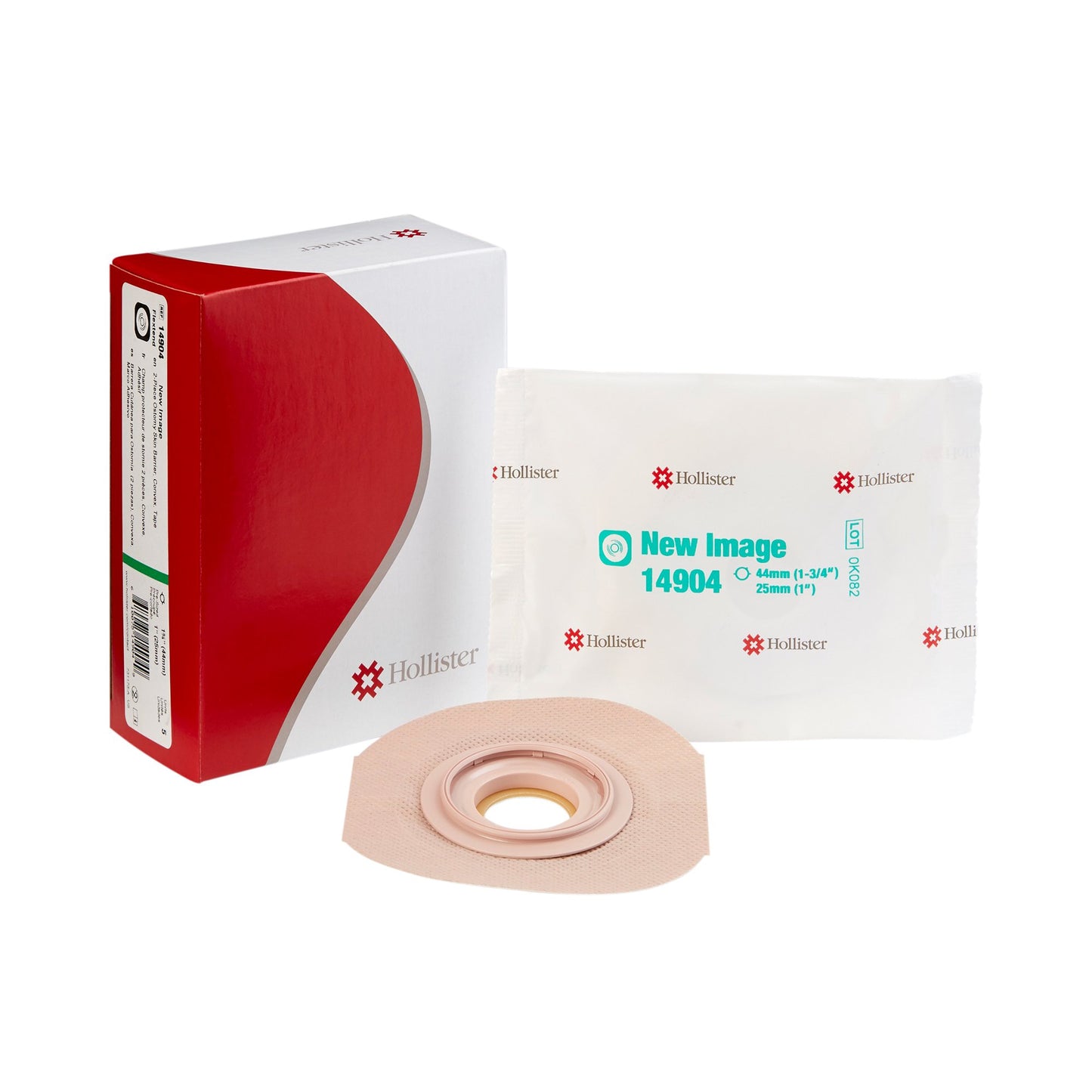 FlexTend™ Ostomy Barrier Precut, Extended Wear Adhesive Tape 44 mm Flange Green Code System Hydrocolloid 1 Inch Opening (485633_BX)