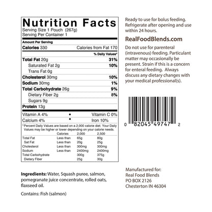 Real Food Blends® Tube Feeding Formula Salmon / Oats / Squash Flavor Liquid 9.4 oz. Pouch (979851_CS)
