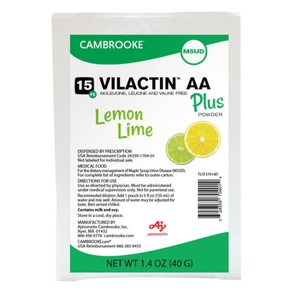 Vilactin™ AA Plus Powder 15 Oral Supplement Lemon-Lime Flavor Powder 1.4 oz. Individual Packet (1197399_CS)