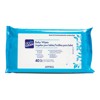 Nice'n Clean® Baby Wipe Soft Pack Unscented 40 Count (386905_BX)