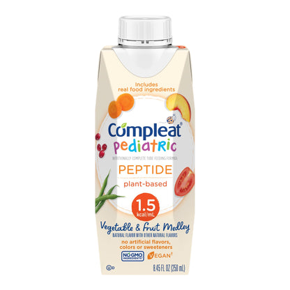 Compleat® Peptide 1.5 Pediatric Tube Feeding Formula Vegetable / Fruit Medley 8.45 oz. Carton Liquid Plant and Peptide Based (1169395_EA)