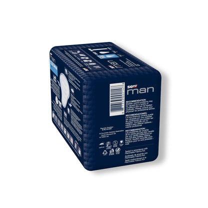 Seni® Man Active Light Bladder Control Pad 7-1/2 X 9-3/10 Inch Light Absorbency Super Absorbent Core One Size Fits Most (1231329_CS)