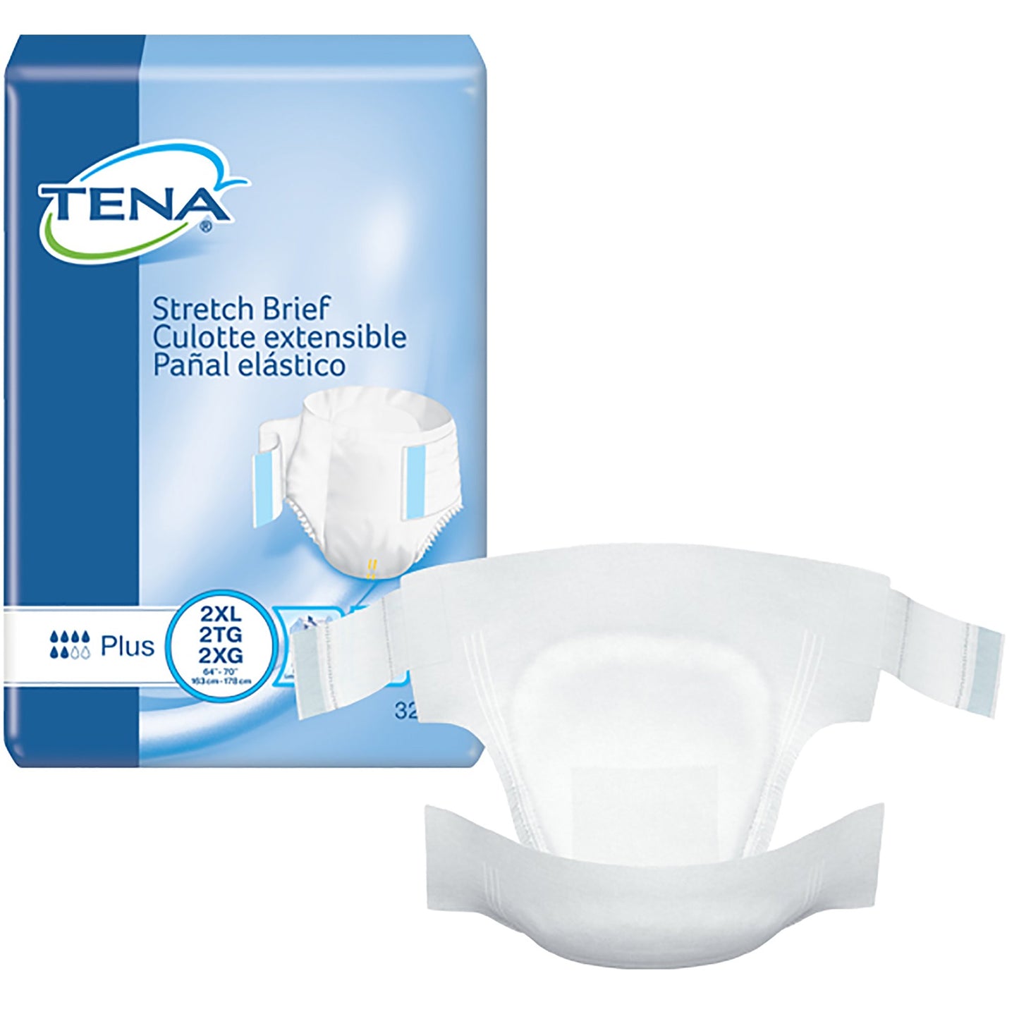 TENA® Stretch™ Plus Unisex Adult Incontinence Brief 2X-Large Disposable Moderate Absorbency (959407_PK)