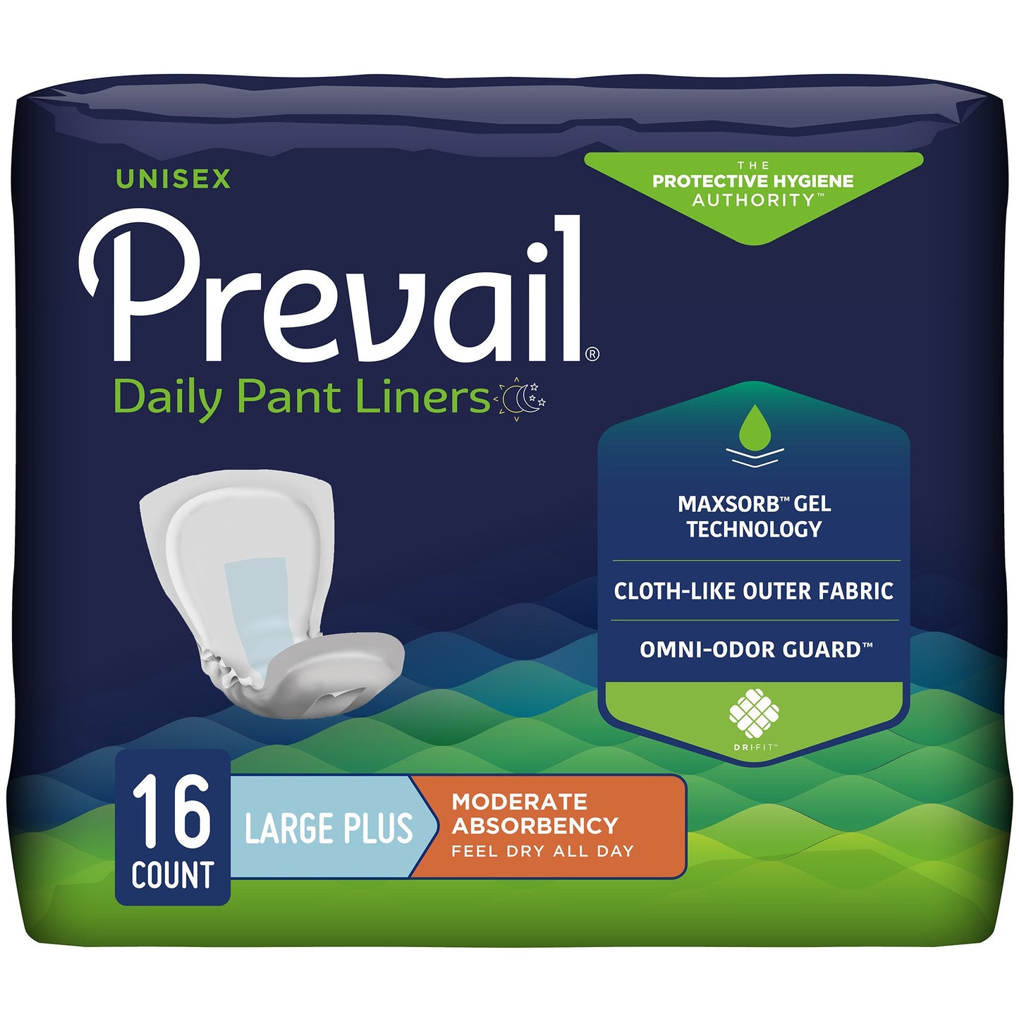 Prevail® Daily Pant Liners Incontinence Liner 28 Inch Length Moderate Absorbency Polymer Core Large Plus (747198_CS)