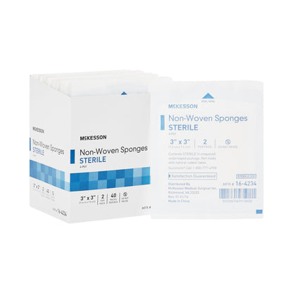 McKesson Nonwoven Sponge 3 X 3 Inch 4-Ply Sterile 2 per Pack (446054_PK)