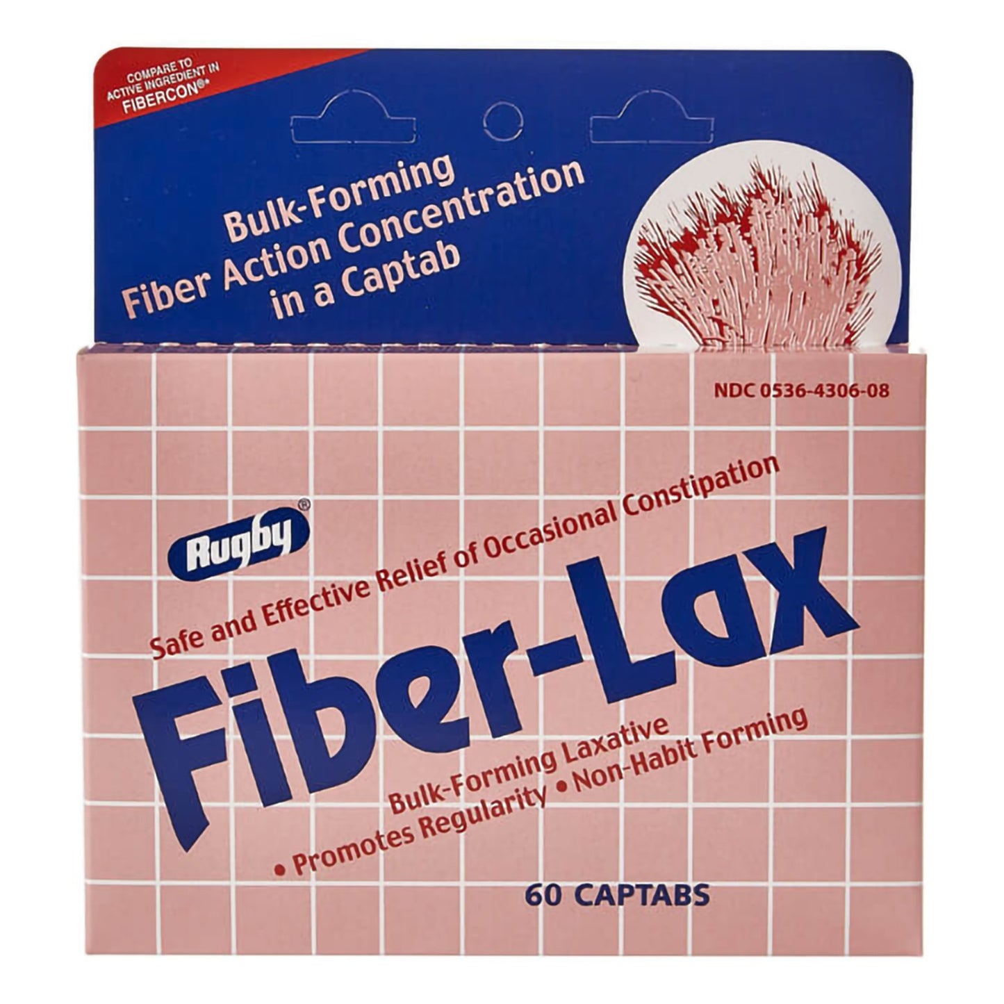 Fiber-Lax Laxative Tablet 60 per Bottle 500 mg Strength Calcium Polycarbophil (261729_EA)