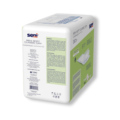 Seni® Soft Classic Dry Disposable Underpad 23 X 35 Inch Cellulose Pulp Light Absorbency (1163831_PK)