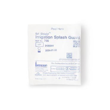 Saf-Shield* Irrigation Splash Guard 2 Exit Portals, Clear, Plastic, Angled Inlet, Sterile (455907_CS)