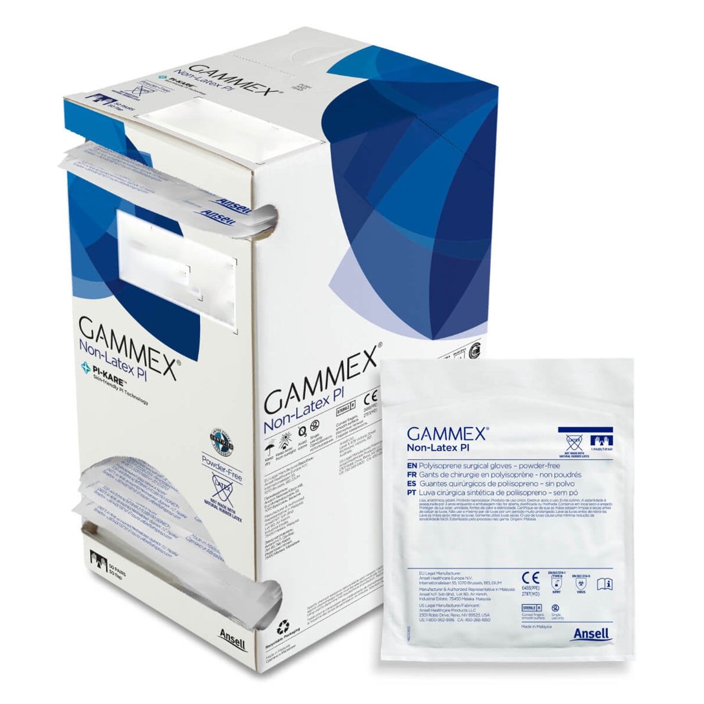 GAMMEX® Non-Latex PI Micro Surgical Glove Size 8 Sterile Polyisoprene Standard Cuff Length Micro-Textured White Chemo Tested (765787_BX)