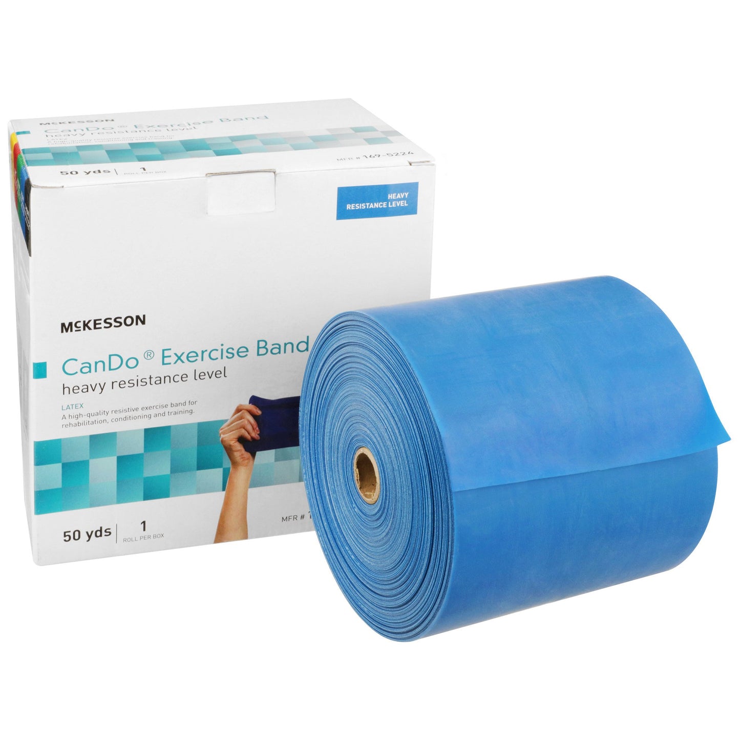 McKesson CanDo® Exercise Resistance Band Blue 5 Inch X 50 Yard Heavy Resistance (1073318_EA)