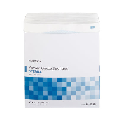McKesson Gauze Sponge 4 X 4 Inch 8-Ply Sterile 2 per Pack (762704_BX)