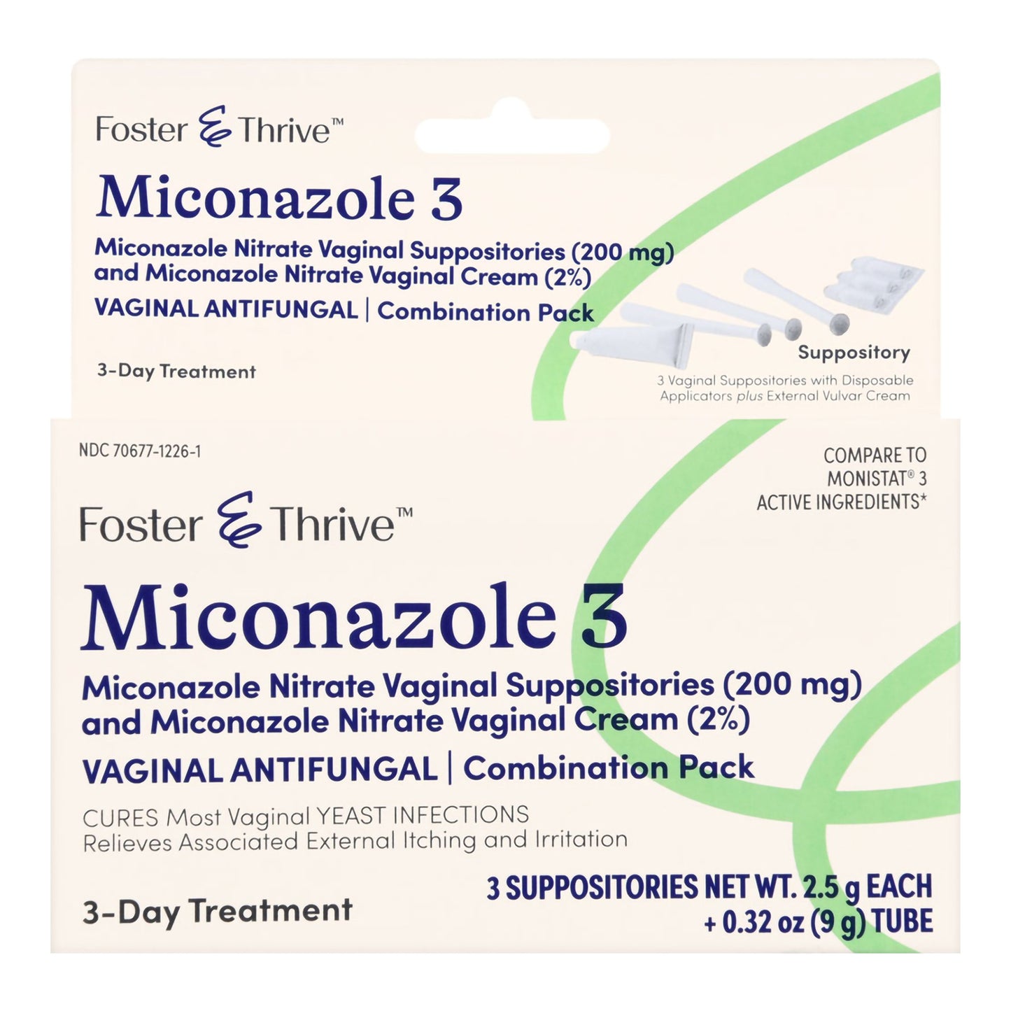 Foster & Thrive™ Vaginal Antifungal Kit 2% Strength / 200 mg Cream / Suppository (1244989_EA)