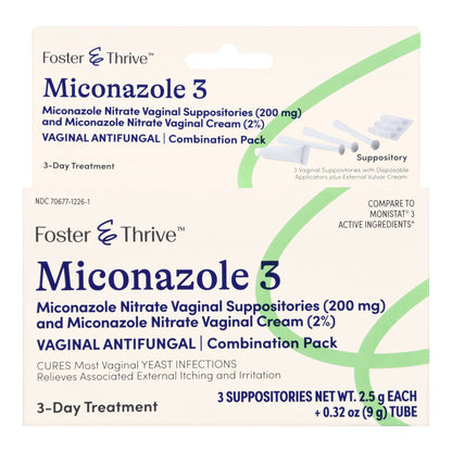 Foster & Thrive™ Vaginal Antifungal Kit 2% Strength / 200 mg Cream / Suppository (1244989_EA)
