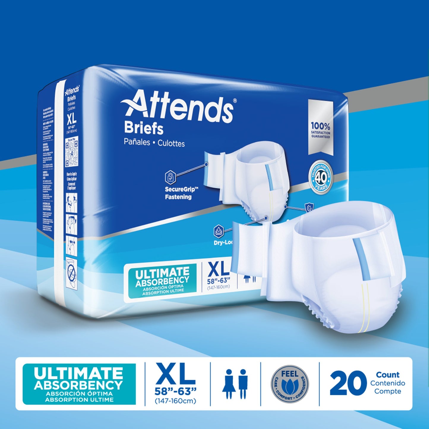 Attends® Advanced Unisex Adult Incontinence Brief X-Large Disposable Heavy Absorbency (950226_BG)