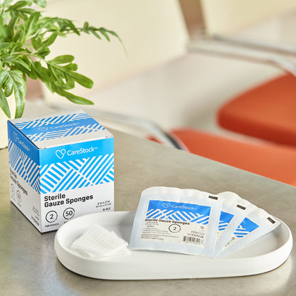 CareStock™ Gauze Sponge 2 X 2 Inch 8-Ply Sterile 2 per Pack (1242203_CS)