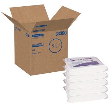KIMTECH PURE W4 Cleanroom Wipe ISO Class 4 100 Count Double Bag 9 X 9 Inch NonSterile Disposable (566444_PK)