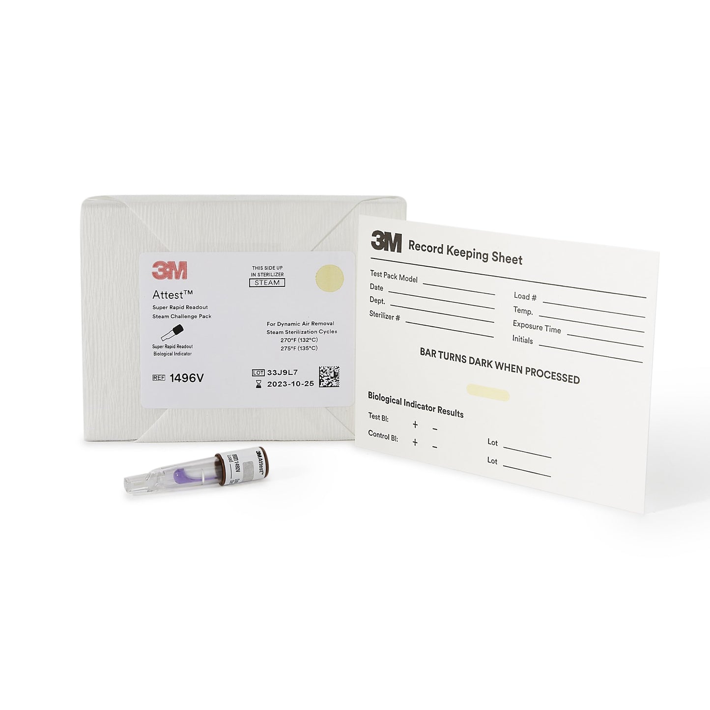 Attest™ Super Rapid Readout Sterilization Indicator Challenge Pack Steam (852222_CS)