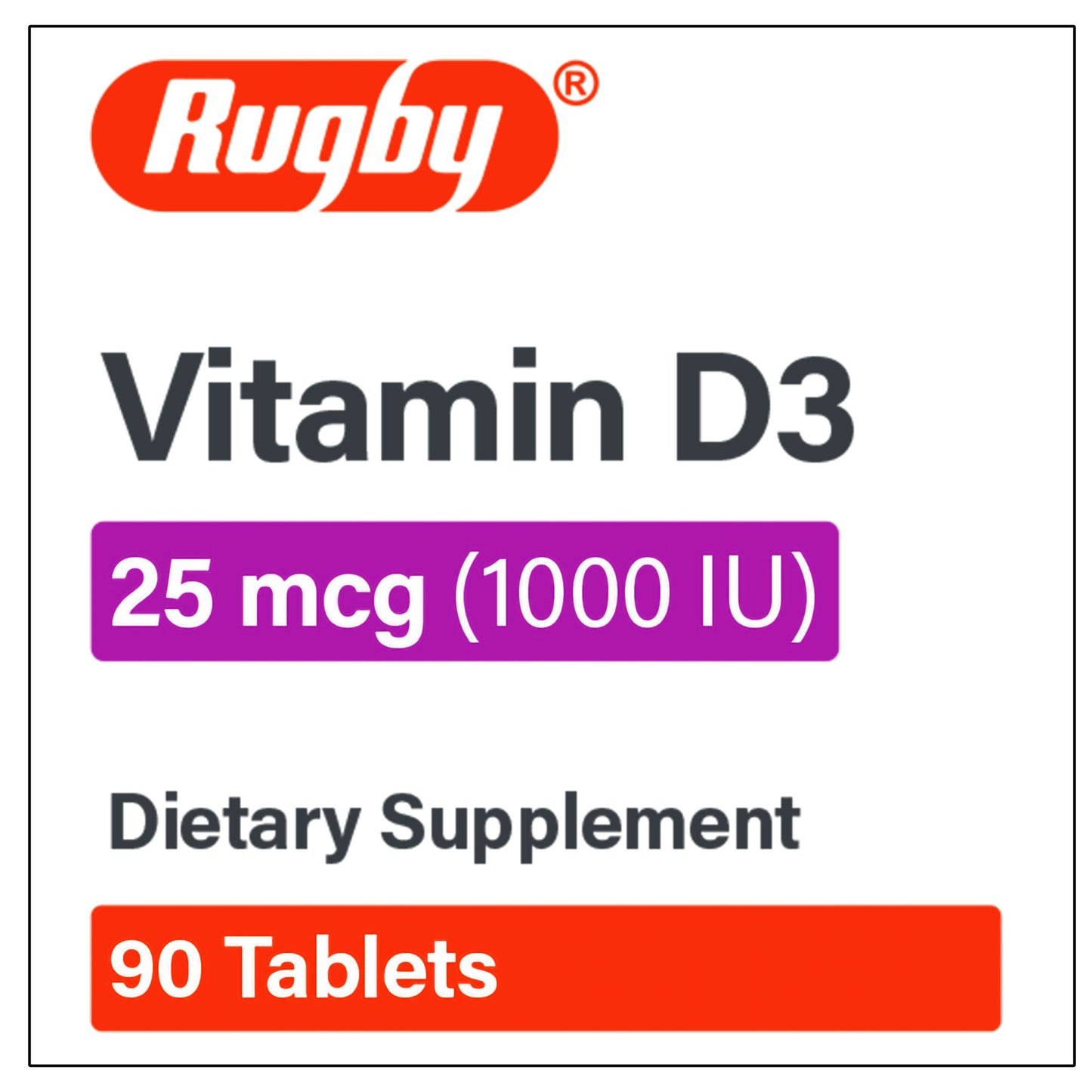 Major Pharmaceuticals Vitamin Supplement Vitamin D3 25 mcg Strength Tablet 90 per Bottle (1167793_BT)