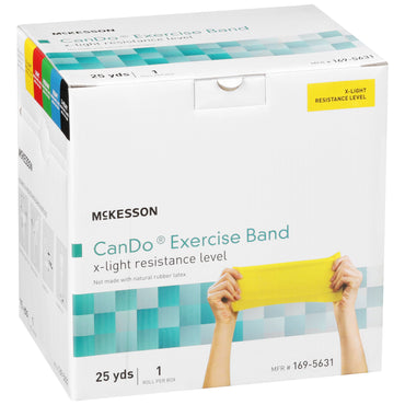 McKesson CanDo® Exercise Resistance Band Yellow 5 Inch X 25 Yard X-Light Resistance (1073312_EA)