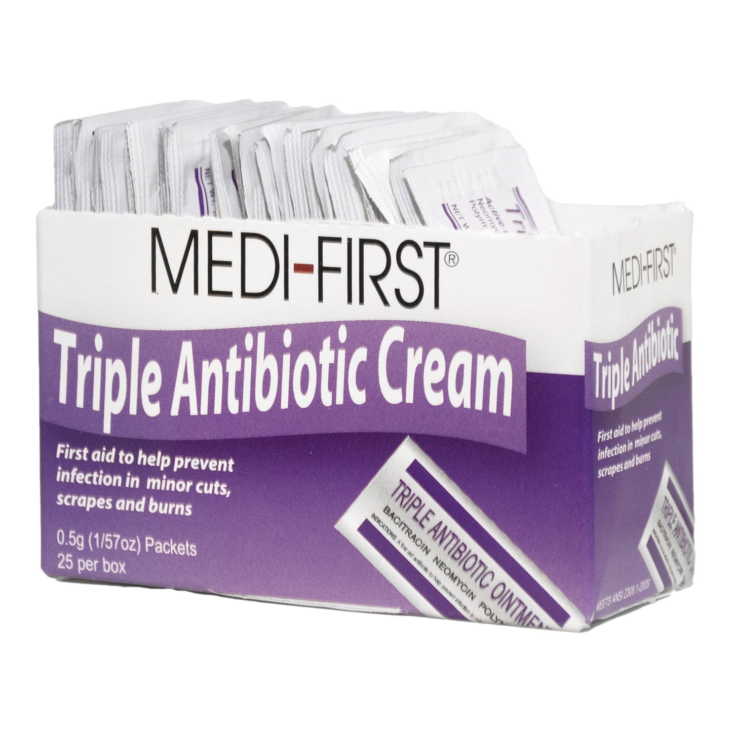 Medi-First® First Aid Antibiotic Bacitracin / Neomycin / Polymyxin B Ointment 0.5 Gram Individual Packet (337028_CS)