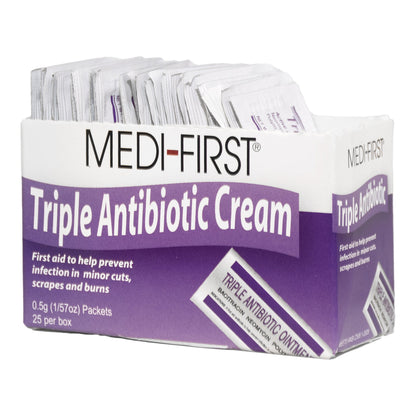 Medi-First® First Aid Antibiotic Bacitracin / Neomycin / Polymyxin B Ointment 0.5 Gram Individual Packet (337028_CS)