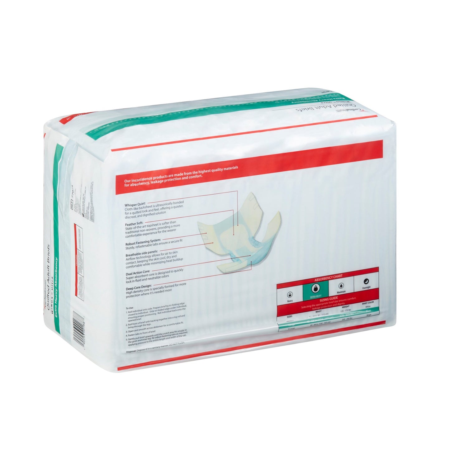 Wings™ Ultra Unisex Adult Incontinence Brief Large Disposable Heavy Absorbency (960581_BG)