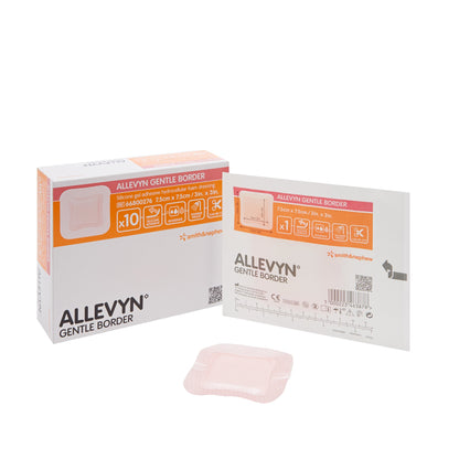 Allevyn Gentle Border Foam Dressing 3 X 3 Inch With Border Film Backing Silicone Gel Adhesive Square Sterile (665772_BX)