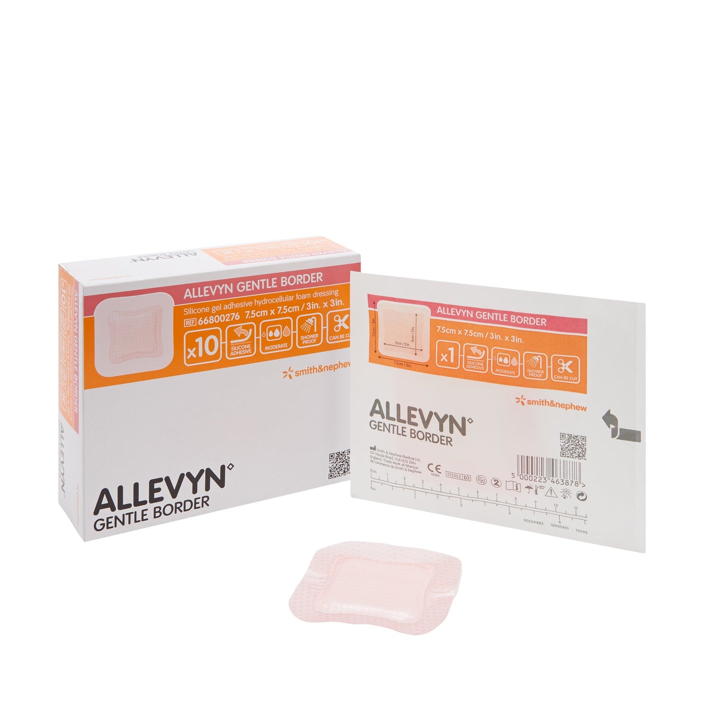 Allevyn Gentle Border Foam Dressing 3 X 3 Inch With Border Film Backing Silicone Gel Adhesive Square Sterile (665772_EA)