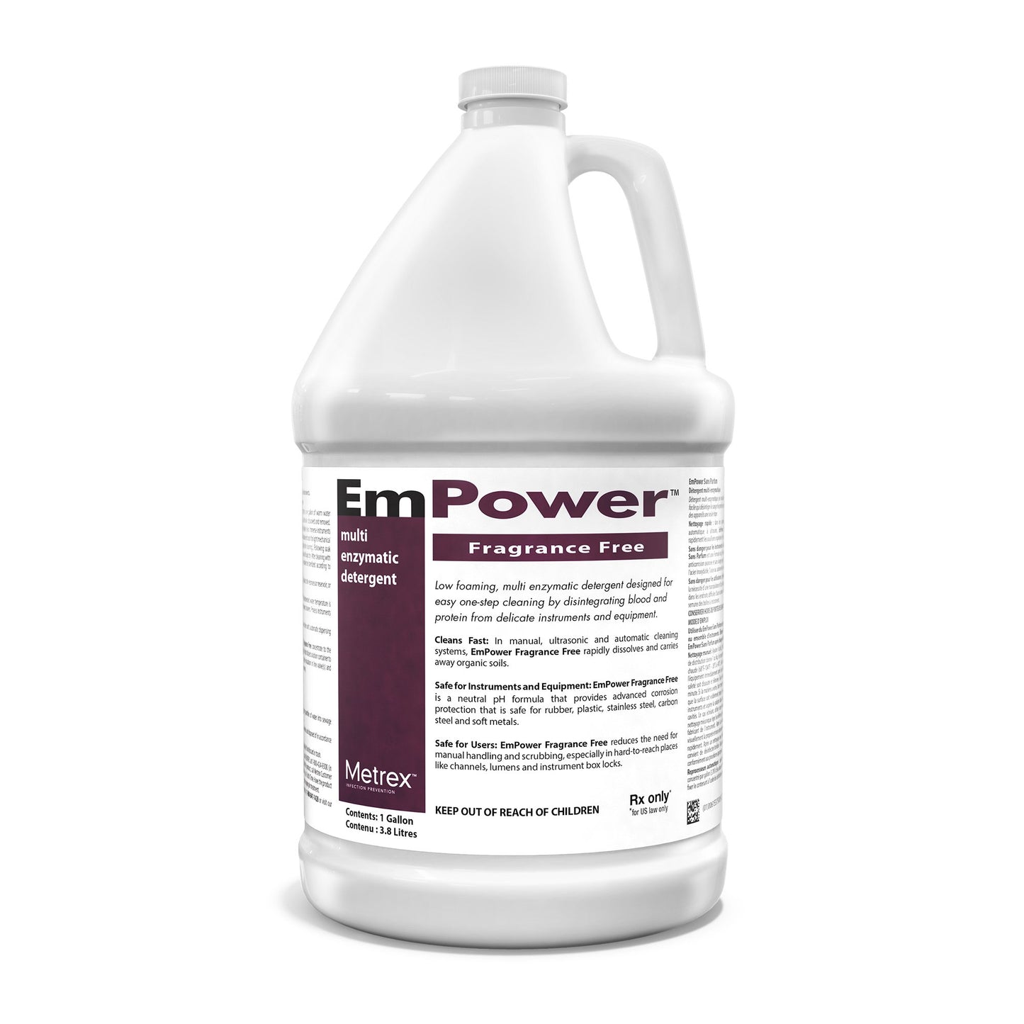 EmPower® Fragrance Free Multi-Enzymatic Instrument Detergent Liquid Concentrate 1 gal. Jug Unscented (767507_CS)