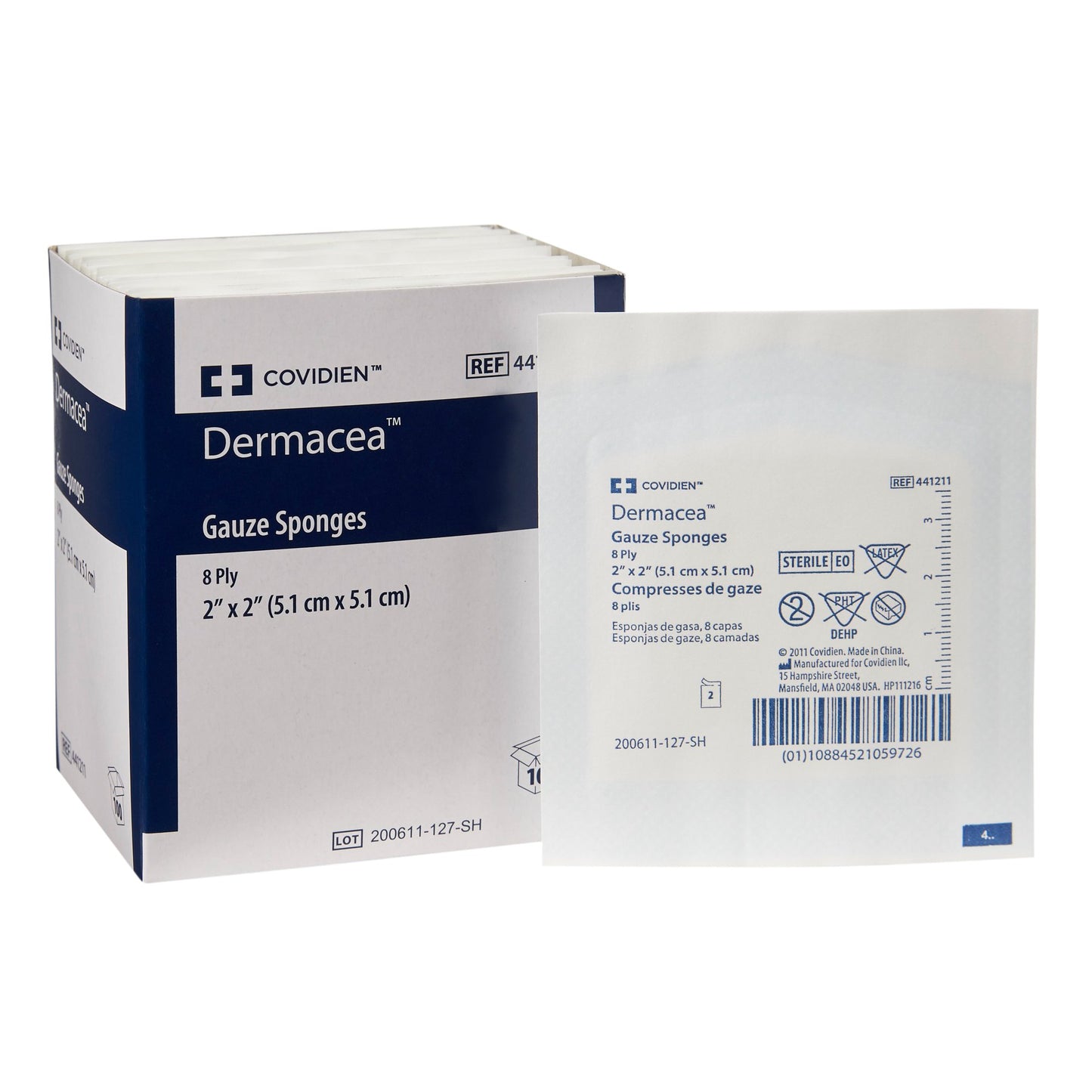 Dermacea™ Gauze Sponge 2 X 2 Inch 8-Ply Sterile 10 per Pack (1121148_CS)