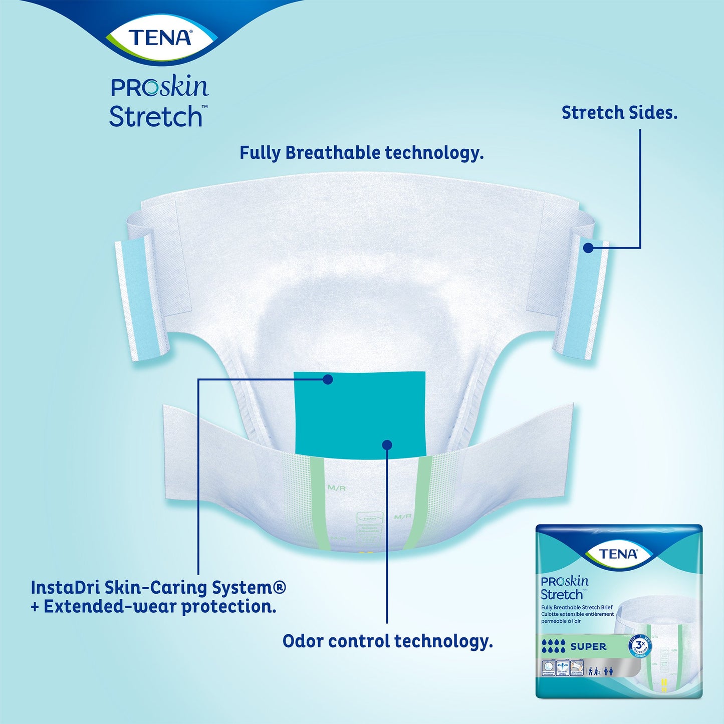 TENA ProSkin Stretch™ Super Unisex Adult Incontinence Brief 3X-Large Disposable Heavy Absorbency (897121_PK)