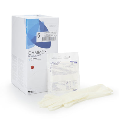 GAMMEX® Non-Latex PI Surgical Glove Size 6 Sterile Polyisoprene Standard Cuff Length Micro-Textured White Chemo Tested (765476_BX)