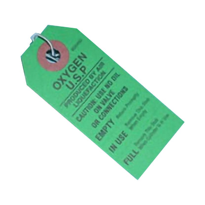 Mada Medical Products Warning Tag For Oxygen Tank Green Paper 1 Each (767183_EA)