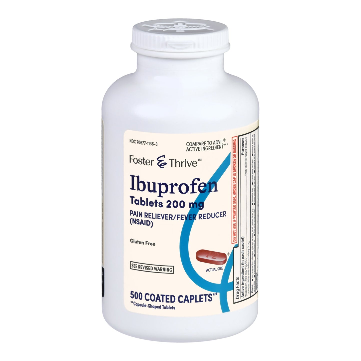 Foster & Thrive™ Pain Relief 200 mg Strength Ibuprofen Caplet 500 per Bottle (1238909_BT)