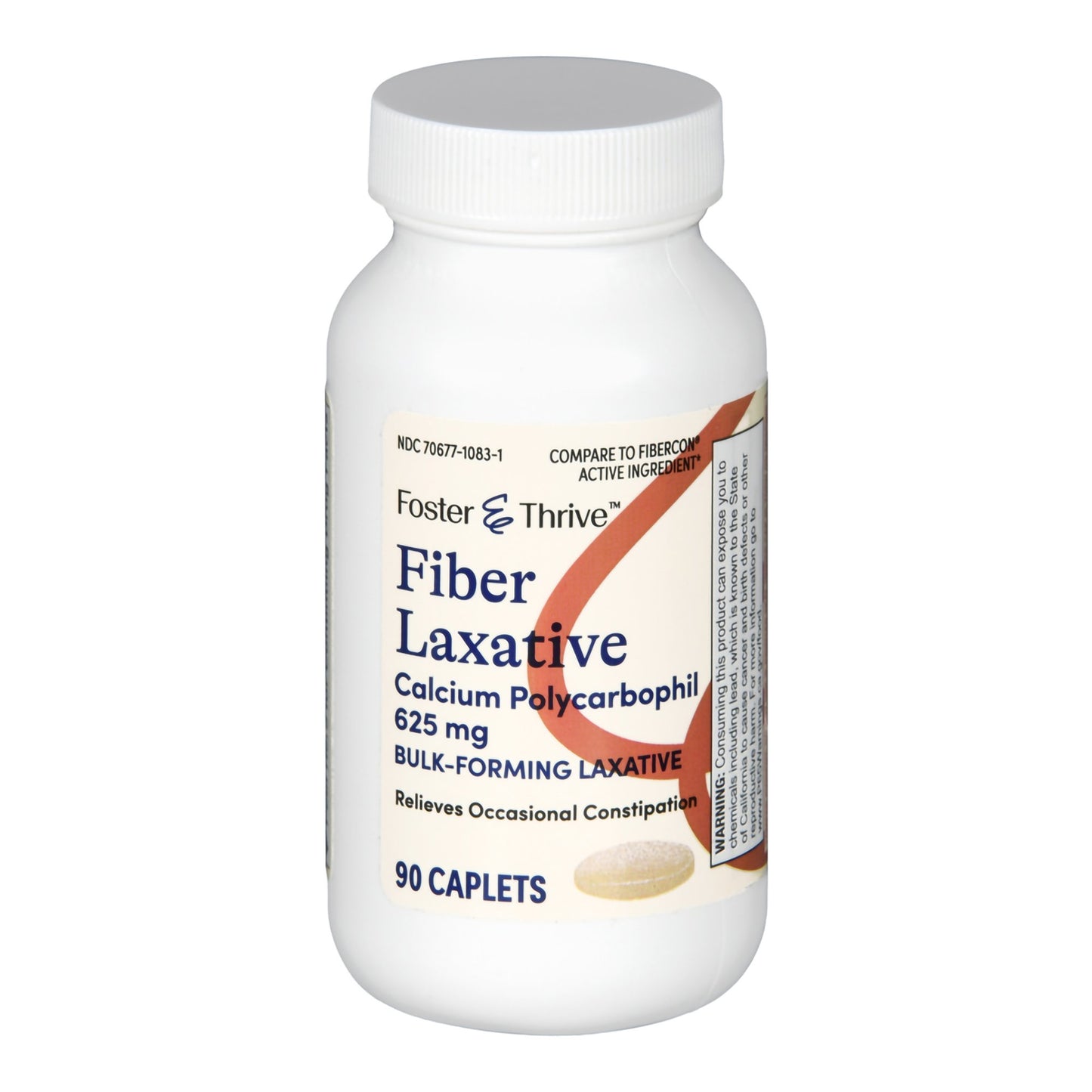 Foster & Thrive™ Laxative Unflavored Caplet 90 per Bottle 625 mg Strength Calcium Polycarbophil (1235093_BT)