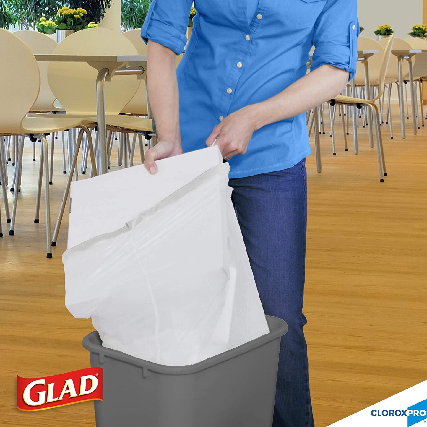 CloroxPro® Glad® ForceFlex Tall Kitchen Trash Bag 13 gal. Gray LLDPE 0.95 mil 24 X 28 Inch Flat Pack (741364_CS)