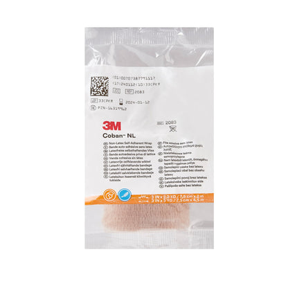 3M™ Coban™ LF Cohesive Bandage 3 Inch X 5 Yard Self-Adherent Closure Tan NonSterile Standard Compression (388424_CS)