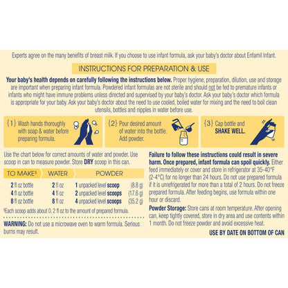 Enfamil® Infant Formula Unflavored 12.5 oz. Can Powder Iron (1141852_CS)
