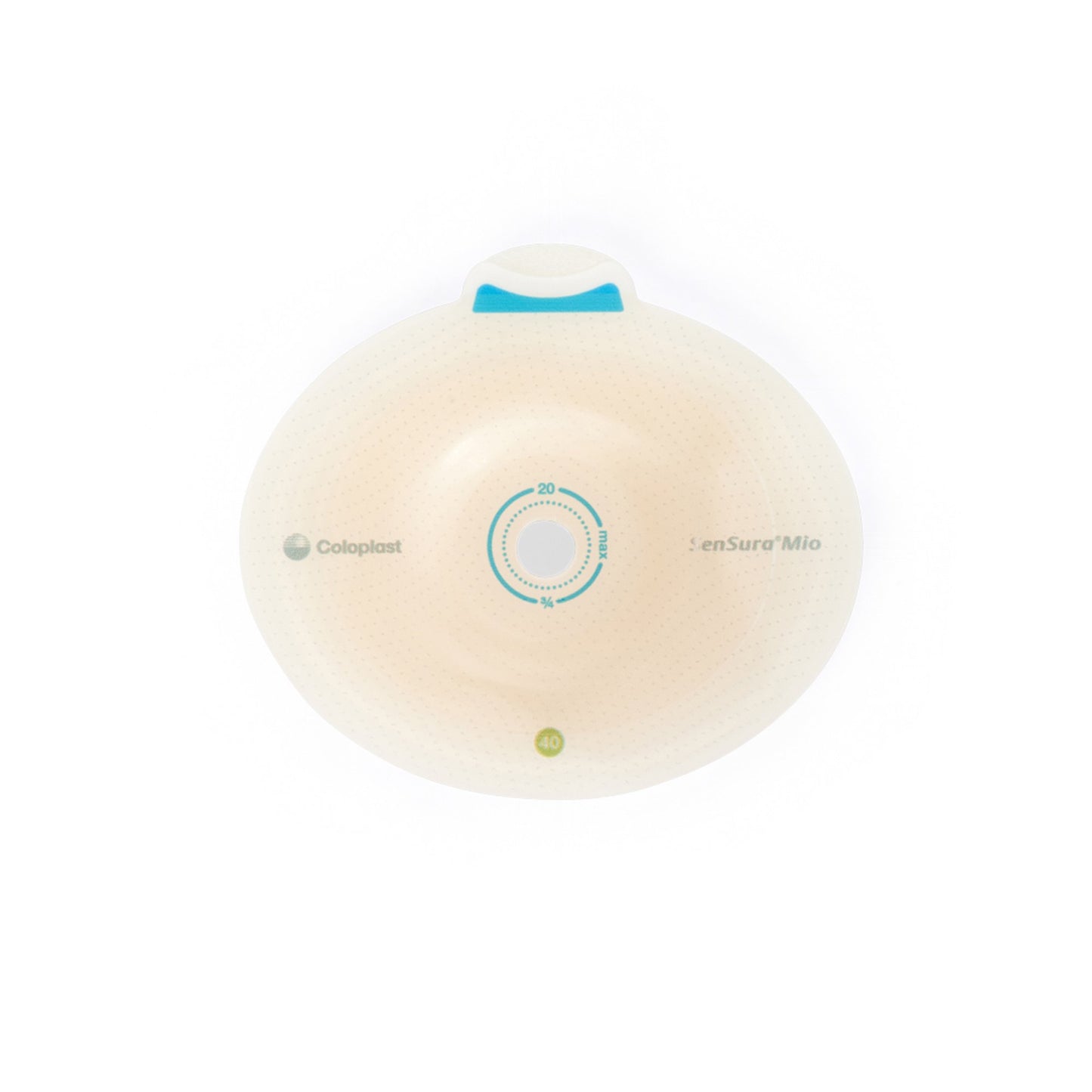 SenSura® Mio Click Ostomy Barrier Trim to Fit, Standard Wear Elastic Adhesive 40 mm Flange Green Code System 3/8 to 3/4 Inch Opening (1006238_BX)